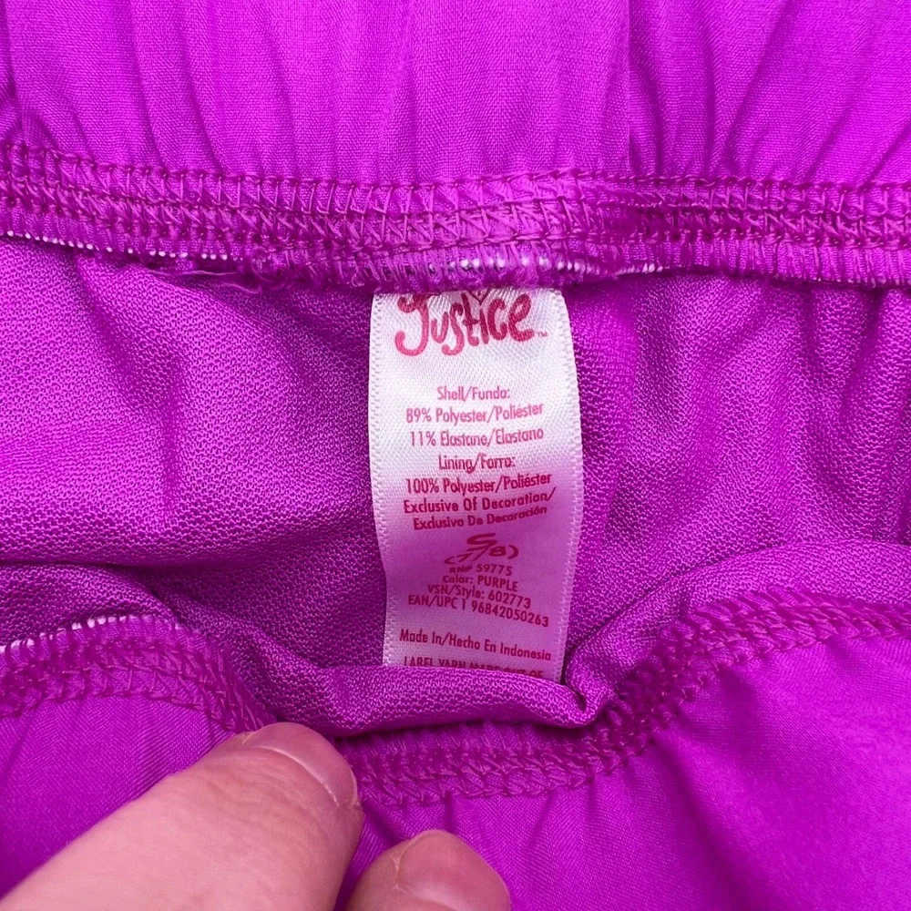 Justice Girls 2PK Running Shorts Purple Size S 7/8 Athletic‎ Gym 602773 NWT